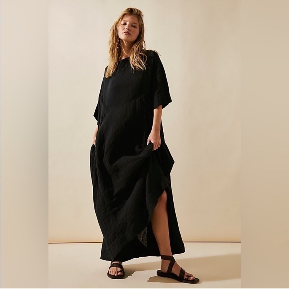 Free People Live Light Midi Black Dress